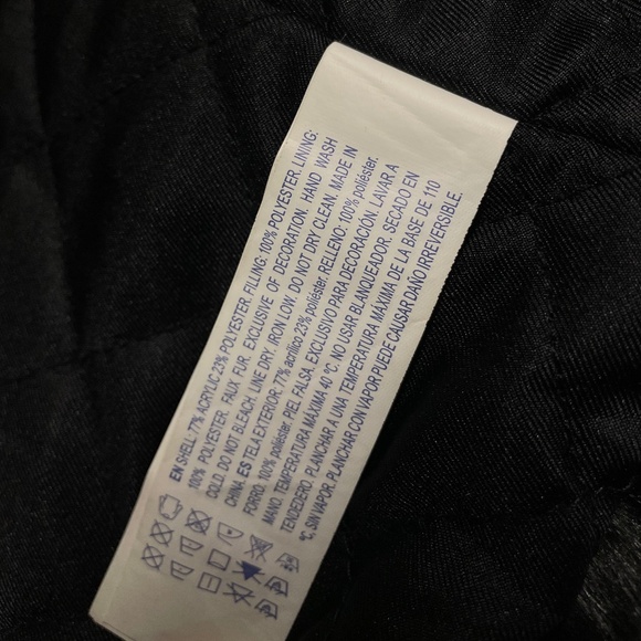 Black Faux Fur Warm Winter Coat Jacket Retro Snow Vintage Glamour - Picture 4 of 4